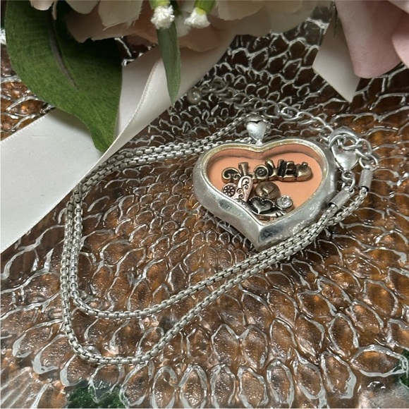 Jewelry - Silver and Pink Heart Necklace A